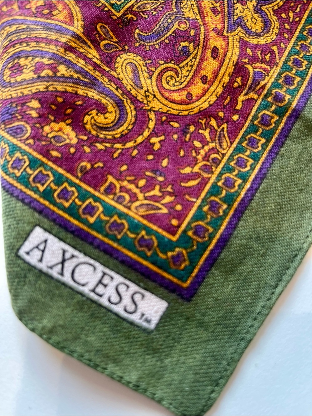 AXCESS Italy Floral Paisley Cotton Scarf Wrap Purple Green Boho Shawl
